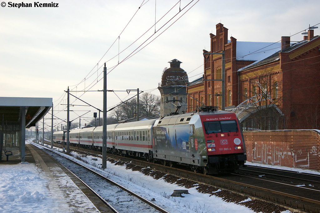 101 083-4  Packendes S�dafrika  mit dem IC 1931 von Munster(�rtze) nach Berlin S�dkreuz in Rathenow. 14.12.2012