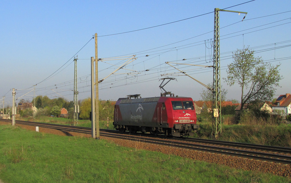 145 CL 001 kommt hier Lz in Richtung Berlin durch Jacobsdorf (Mark) gefahren. 20.04.2011