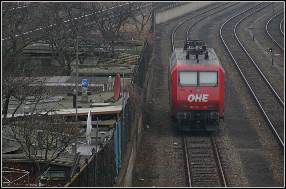 Ein wenig einsam steht OHE 145-CL 013 auf dem Gel�nde der BEHALA (gesehen Berlin Westhafen 18.02.2011)