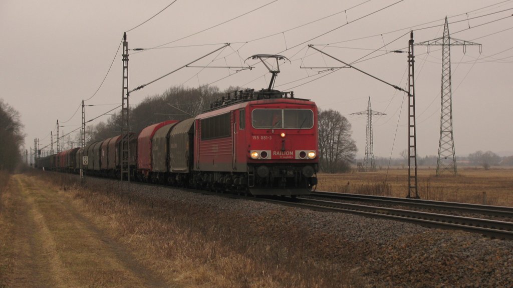 Es folgte um 13:12 die 155 081-3 mit dem 53133 von Seddin. 05.03.2010