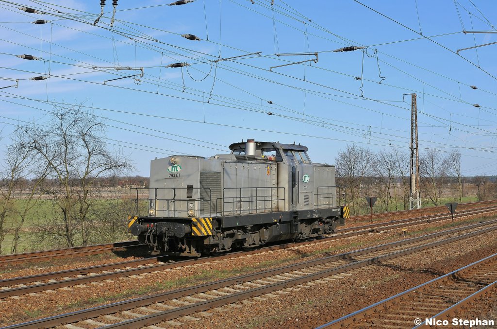 ITL 293.01 war auf Solotour nach Wustermark unterwegs,Saarmund (23.03.11)