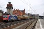 482 046-0 SBB Cargo die f�r Raildox f�hrt mit Holzzug in Rathenow in Richtung Stendal unterwegs.