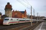 402 026-9  Lutherstadt Wittenberg  als ICE 848 von Berlin Ostbahnhof nach K�ln Hbf & 402 017-8  Bergen auf R�gen  als ICE 858 von Berlin Ostbahnhof nach K�ln Hbf in Rathenow.