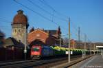 482 042-9 SBB Cargo f�r SETG - Salzburger Eisenbahn TransportLogistik GmbH mit einem Holzzug in Rathenow in Richtung Stendal unterwegs.