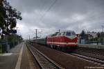 119 158-4 mit dem Sonderzug zur 21. Hanse-Sail in Rostock/Warnem�nde. Hier bei der Durchfahrt in Falkensee. 13.08.2011