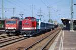 Die 112 708-3 (202 708-4) RIS und die 183 003 Alex mit dem DLr 80384 von Berlin Sch�neweide nach J�terbog in Berlin Sch�nefeld-Flughafen.