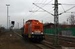 V160.2 (203 014-6) hvle - Havell�ndische Eisenbahn AG als Lz in Rathenow in Richtung Wustermark unterwegs. 29.02.2012