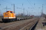 LOCON 203 (204 373-5) ex DR 112 373-6 mit einem G�terzug nach Seddin in Saarmund.