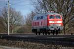 218 831-6 als Lz zwischen Gro�wudicke und Rathenow in Richtung Rathenow unterwegs.