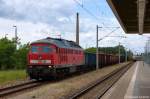 232 601-5 DB Schenker Rail Deutschland AG mit einem gemischtem G�terzug aus Brandenburg-Altstadt �ber Rathenow umgeleitet und fuhr in Richtung Wustermark weiter.