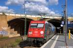 101 083-4  Packendes S�dafrika  mit dem IC 2209 von Berlin Gesundbrunnen nach M�nchen Hbf in Berlin Gesundbrunnen und hinten schiebt die 101 144-4  Hertha BSC .