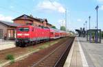 112 112-8 steht hier in L�bben/Spreewald bereit und wartet auf die Weiterfahrt in Richtung Berlin �ber K�nigs Wusterhausen.