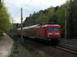 Es war die relativ frisch revidierte 112 103, die durch den Fr�hling des 27.04.2010 ihren RE 2 p�nktlich nach Rathenow zog am Tage der Abschiedshighlights.