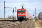 112 109 mit dem RE4 (RE 37311) nach J�terbog in Friesack(Mark).