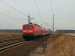 Schublok 112 186 mit dem RE 3 nach Stralsund am 07.