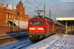 112 109 mit dem RE4 (RE 37331) von Rathenow nach J�terbog in Rathenow.