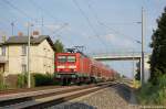 Wenige Stunden sp�ter kam die 114 017 mit der RE4  Ersatzgarnitur  wieder durch Vietznitz gefahren und diese mal als (RE 37316) von J�terbog nach Wismar.