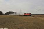 120 114-4 war mit dem Wagenpark des IC 1919 auf dem Weg nach Berlin-S�dkreuz,hier in Ahrensdorf (20.02.11)