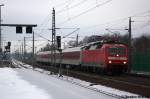 120 119-3 mit dem CNL 471 von Paris Est nach Berlin S�dkreuz in Rathenow.