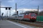 120 151-6 mit dem IC 2810 f�r ICE 276 von Karlsruhe nach Berlin Ostbahnhof in Rathenow.