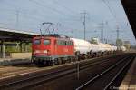 140 432-6 DB Schenker Rail Deutschland AG mit einem Kesselzug in Berlin-Sch�nefeld Flughafen Richtung Genshagener Heide unterwegs.
