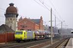 145-CL 031 (145 931-2) Alpha Trains in Dienst f�r Crossrail mit dem Fiat Autotransportzug in Rathenow in Richtung Stendal unterwegs.