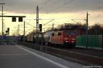 151 149-2 mit einem gemischtem G�terzug in Rathenow Richtung Wustermark unterwegs.