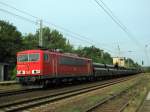 155 036-7 mit einem langen R�hrenzug am 17.08.