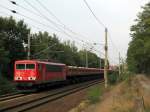 155 063-1 mit einem von 5000 Schotterz�gen zum/vom BBI Richtung Falkenberg am 21.09.2009.
