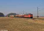 155 183-7 durchf�hrt mit einem gemischten Zug die Felder von Ahrensdorf (26.02.11)