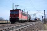155 237-1 mit gemischten G�terzug in Friesack(Mark) in Richtung Neustadt(Dosse).