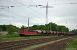 155 030-0 DB Schenker Rail Deutschland AG mit Tds Ganzzug in Satzkorn, in Richtung Priort sp�ter weiter unterwegs.
