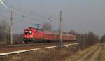 182 007-5 f�hrt mit dem RE10 von Cottbus nach Leipzig Hbf druch Tornitz.