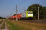 185-CL 005 (185 505-5) Captrain Deutschland GmbH f�r ITL Eisenbahn GmbH mit einem Containerzug bei Rathenow und fuhr in Richtung Stendal weiter.