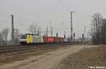ES 64 F4-205 hatte wieder mal einen Containerzug am Haken,Saarmund (15.03.11)
