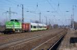 EIB 22 Lisa 2 (293 025-3) mit einer �berf�hrung von drei 650er f�r die Agilis von Halle(Saale) nach Velten in Saarmund.