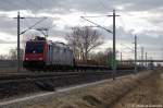 482 046-0 SBB Cargo die f�r Raildox f�hrt mit leeren Holzzug zwischen Gro�wudicke und Rathenow in Richtung Rathenow unterwegs.