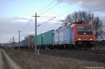 482 041-1 SBB Cargo die f�r TX Logistik f�hrt mit Containerzug zwischen Gro�wudicke und Rathenow in Richtung Stendal unterwegs.