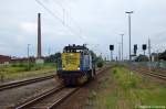 Die 1201  Sandra  der ERSR - ERS Railways B.V kam als Lz aus Richtung Stendal durch Rathenow gefahren und fuhr in Richtung Wustermark weiter. Eine Loknummer konnte ich weder auf der Lok noch im Internet finden, k�nnte wohl daran liegen das sie normal in Holland unterwegs ist. 16.08.2011