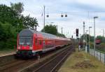 RB14 von Falkensee nach Senftenberg, �ber L�bbenau/Spreewald und Calau, hier gerade bei der Einfahrt in den Bahnhof von K�nigs Wusterhausen.