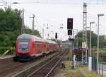 Hier zu sehen der RE2 auf seiner Weiterfahrt nach Cottbus �ber L�bbenau/Spreewald.