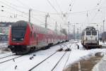 W�hrend sich 109-3 von Scandlines eine Pause g�nnt, muss der RE2 von Berlin Gesundbrunnen nach Cottbus schuften.