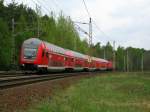 Auch RE 2&acute;s fuhren am 01.05.2010 durch Bestensee gen Cottbus.